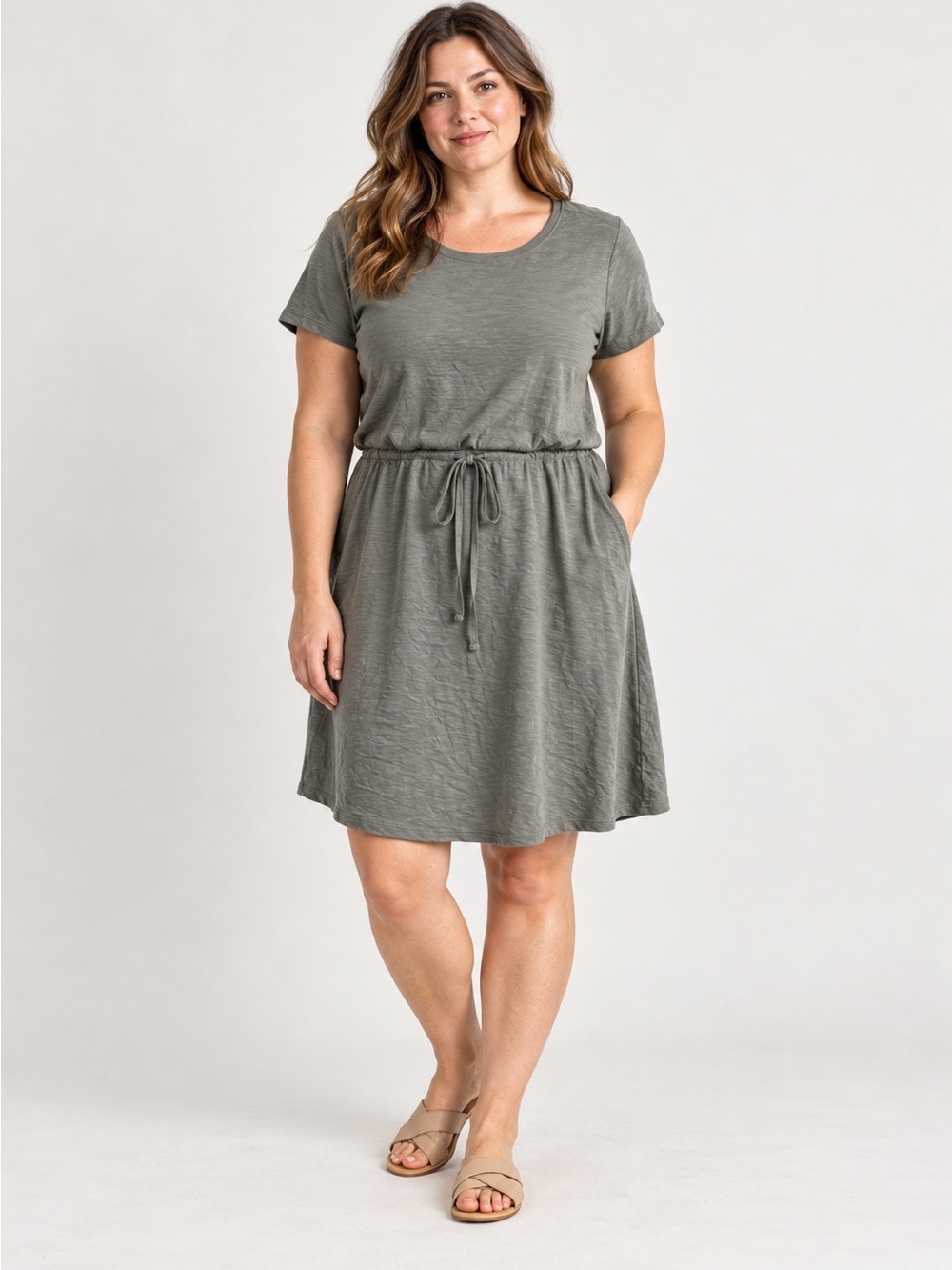 Pact organic cotton T-shirt Dress with drawstring